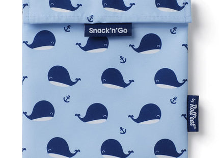 ROLL'EAT ® Snack'n'Go Animals | Reusable Snack Bag | Kids Snacks Container | Eco Friendly Food Bag | Reusable Bag for Snack Storage | Whale Design