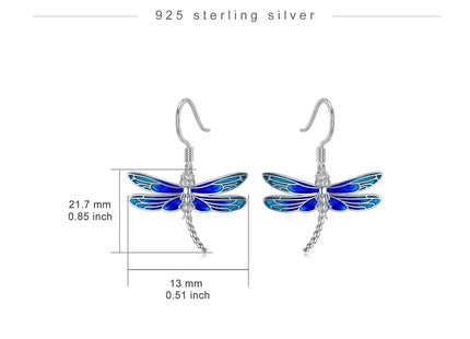 PELOVNY Dragonfly Earrings for Women 925 Sterling Silver Blue Dragonfly Dangle Earrings Birthday Christmas Jewelry Gifts for Mom Daughter Wife Sister
