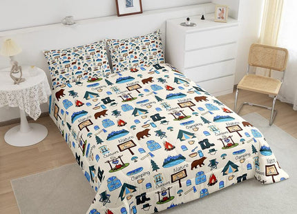 Feelyou Bear Bedding Set Boys Wild Animal Comforter Set for Kids Teens Nature Wildlife Bear Bedding Set