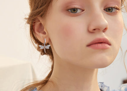 MEDWISE Sterling Silver Dragonfly Hoop Earrings for Women Dragonfly Gifts