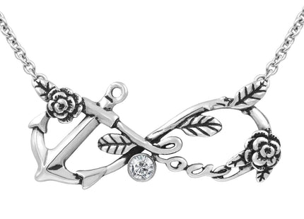 Controse Infinity Love Anchor Necklace with Crystal