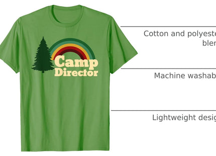Summer Camp Director Counselor Camper Rainbow Pine Tree T-Shirt