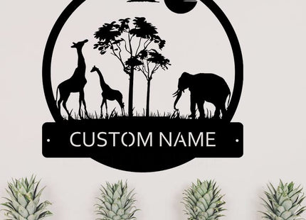 Deer Mountain Forest Moon DAD Father's Day Gift Store Sign Cabin Decor Black Metal Wall Art Plaque Home Decor Outdoor Metal Wall Art Gift for Housewarming