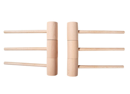 6Pcs Wooden Hammers, Natural Hardwood Crab Lobster Seafood Mallets