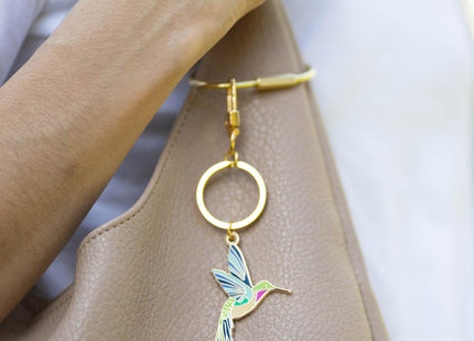 HAPPILY PLANTS Cute Hummingbird Keychain & Bag Charm, Bird Gardening Gifts, Nature Gifts Key Ring Accessories for Women, Bird Charm Jewelry, Hummingbird