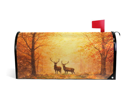 ALAZA Autumn Fall Forest Deer Magnetic Mailbox Cover MailWraps Garden Yard Home Decor for Outside Standard Size-18"x 20.8"