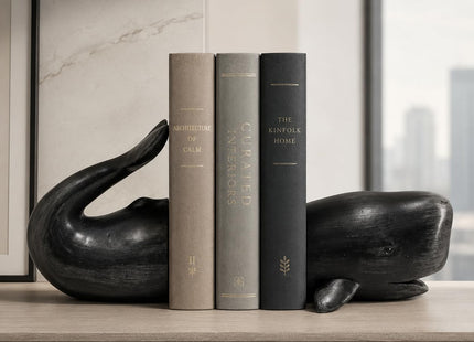 Comfy Hour 13.2 Inch Whale Bookends, Nautical Decor, Set of 2