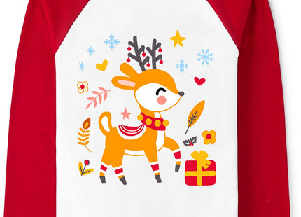 Tkria Baby Girl Christmas Shirt for Moose Deer Printed Raglan Sleeve Sika Deer Graphic Tshirts Toddler Outfits 2 Years