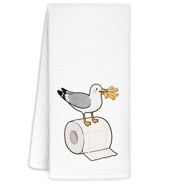 YTRGI Seagull Hand Towels - Seagulls Gifts for Bird Lovers, Seagull Bird Decor, Coastal Nautical Beach Sea Gull Decorative Hand Dish Tea Towels for Kitchen Bathroom, 16x24 Inch