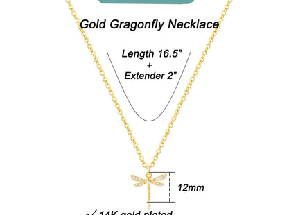 GUOKE Gold Dragonfly Necklaces for Women, Dragonfly Pendant Jewelry Gifts