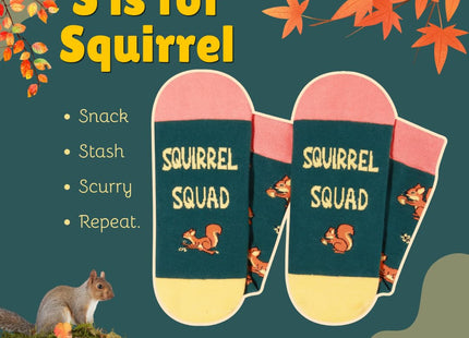 Zmart Funny Squirrel Socks - Squirrel Squad Gift Box for Women Men