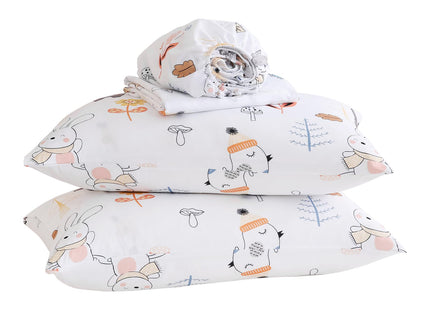 Yibeizi Woodland Animals Sheet Set Twin Kids Forest Camper Themed Bedsheets
