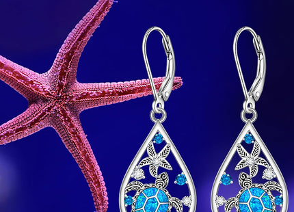 Sea Turtle Earrings for Women Opal Turtle Earrings Dangle Jewelry Gifts