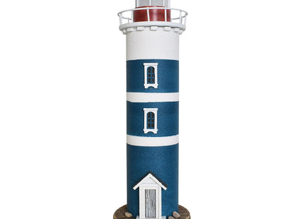 Wooden Lighthouse with LED Light Nautical Tabletop Figurine Beach Themed