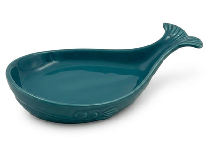 Ceramic Whale Spoon Rest - Fish Spoon Rest for Stove Top (Navy Blue)