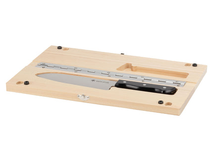 Snow Peak Cutting Board and Knife Set, Chopping Block, Foldable, Natural Birch Wood, Stainless Steel Knife, Camping, Picnic, Large