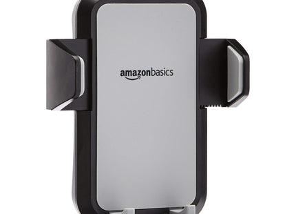 Amazon Basics Universal Portable Smartphone Holder for Car, Air Vent Mount, 360° Rotation, Easy to Install, One-Handed Release, Adjustable and Secure, Grey