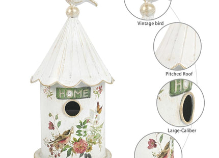 Z² BellaDecor Metal Hanging Birdhouses for Outdoors Bird Houses for Outside Unique Bird Nest for Bluebird Wren Chickadee Sparrow Bird Nest Box for Garden Patio
