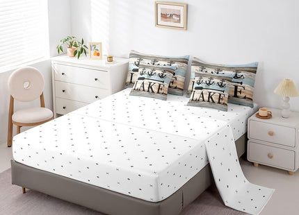 Erosebridal Lake Themed Bed in A Bag,Lake House Comforter Set Camper Twin