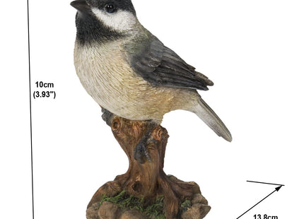 HI-LINE Gift Various Bird on Stump Statues (Chickadee), Multi Colors