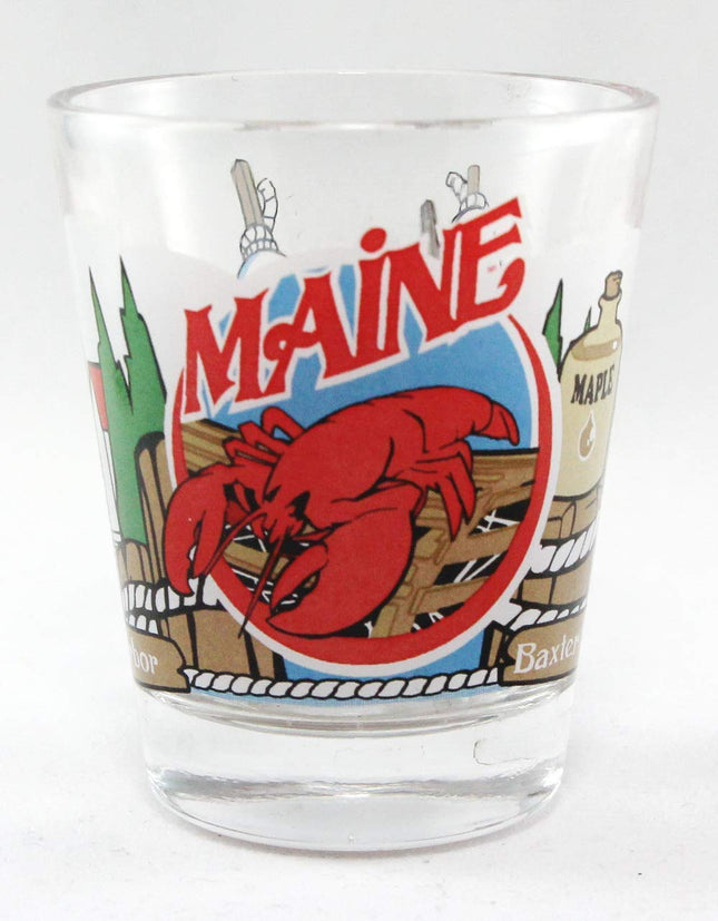 World By Shotglass Maine 3 View Shot Glass