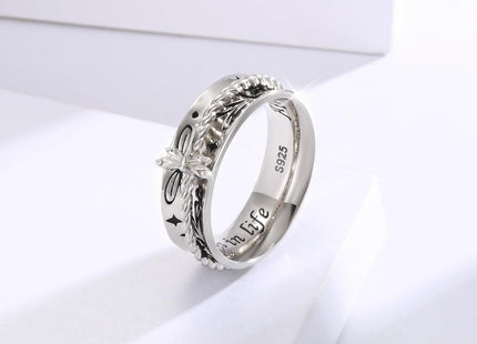 Sariel Butterfly Dragonfly Fidget Ring 925 Sterling Silver Anxiety Spinner Rings Relief Stress for Women Daughter Mom (Dragonfly, 10)
