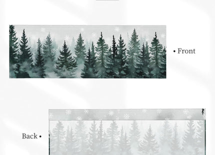Granbey Pine Tree Valances for Windows - Misty Green Forest Kitchen Valances Winter Snowflake Valance Curtain with Rod Pocket for Kitchen Dining Room Home Decor 54 x 18 Inches, 1 Panel