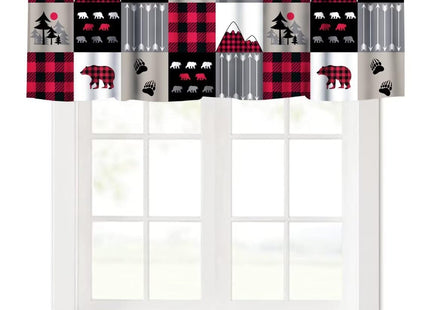 DDCBNS Cabin Rustic Curtains Valance for Living Room Bedroom Kitchen Bathroom,Western Country Vintage Farmhouse Bear Rod Pocket Window Treatments,1 Panel,54" x 18"