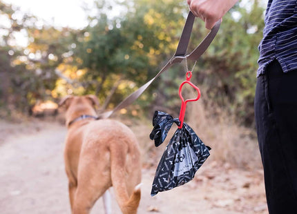The dooloop Hands Free Dog Poop Holder - Carry Pet Waste Bag with Attachable Leash Accessory for Dog Walking. Now made with Recycled/Recyclable Plastic. Maine, USA (Blue)
