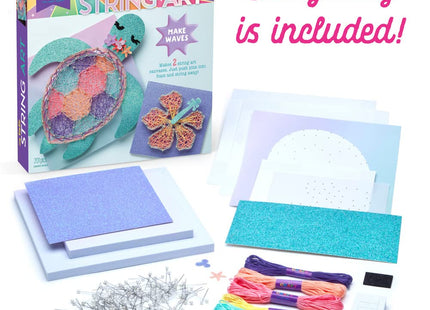 Craft-Tastic — String Art Sea Turtle for 2 Fun Craft Projects — Sea Turtle and Hibiscus Flower — Ages 10+