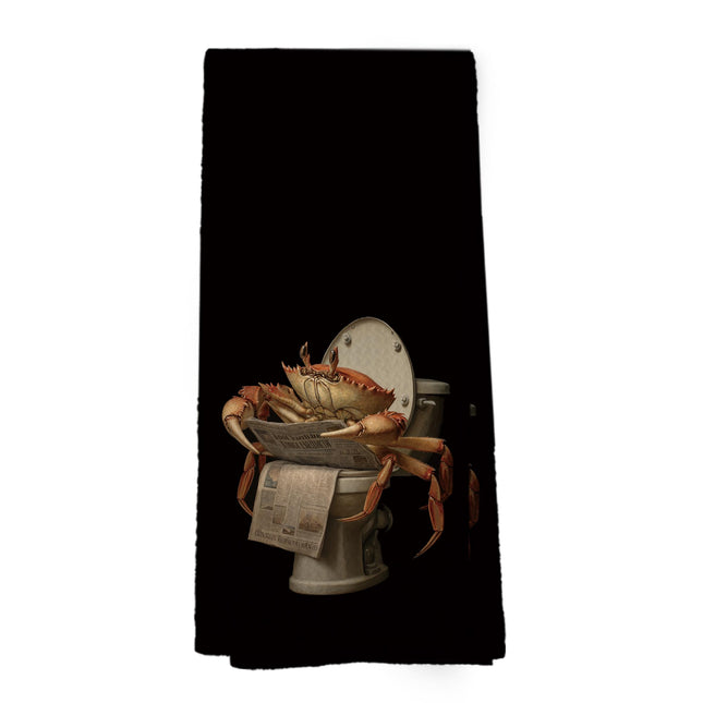 Mcehtle Funny Coastal Crab Hand Towels, Crab Beach Hand Towel for Bathroom Decor, Coastal Beach Ocean Marine Life Decorative Towels for Bathroom Washroom Restroom 16x24 Inch