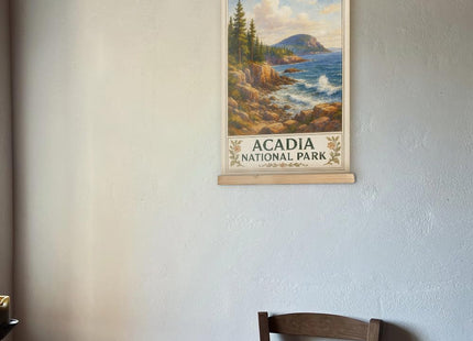 MIDEFINCH Acadia National Park Vintage Linen Canvas Poster