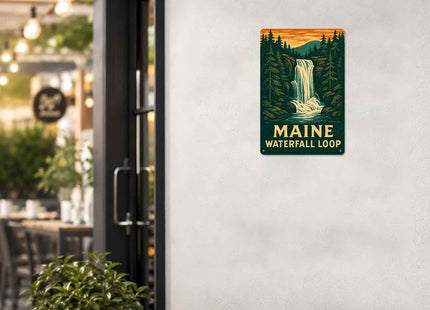 Maine Waterfall Loop Vintage Metal Signs 8 X 12 Inch