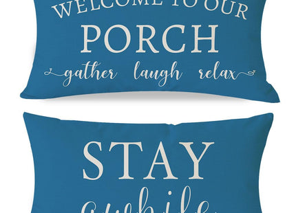 PANDICORN Outdoor Lumbar Throw Pillow Covers 12x20 Set of 2, Ocean Blue
