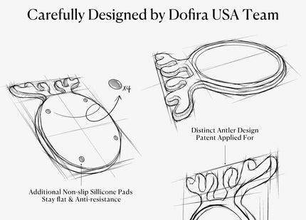 Dofira Acacia Wood Serving Platter, Christmas Decorative Reindeer Antler, 12"x10"Round Wooden Food Dish Display Plate, Charcuterie Board Tray for Cheese Fruit, Kitchen Gift for Mother’s Day (Gift Box)