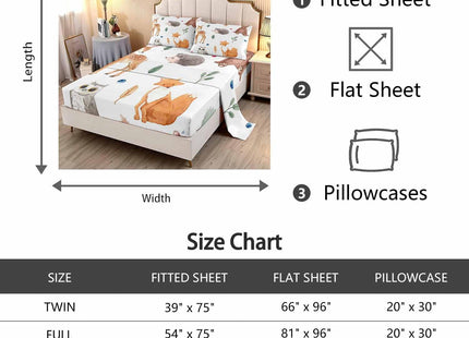 LUVIVIHOME 4PCS Black Bear Deer Sheets Set, Full Bed Sheets, Deer Bedding, Moose Elk Forest Animal Hunting Lodge Rustic Cabin Farmhouse Bedding Set, 1 Fitted Sheet & 1 Flat Sheet with 2 Pillowcases