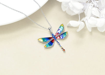 YAFEINI Dragonfly Pendant Necklace 925 Sterling Silver Dragonfly Jewelry Gifts for Women