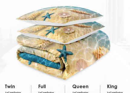 WeCozy Twin Comforter Set, 2 Pieces Beach Ocean Bedding, All Season