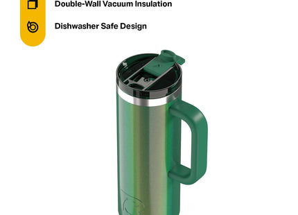 RTIC 16oz Road Trip Travel Mug with Lid and Handle, Pine Tree Glitter