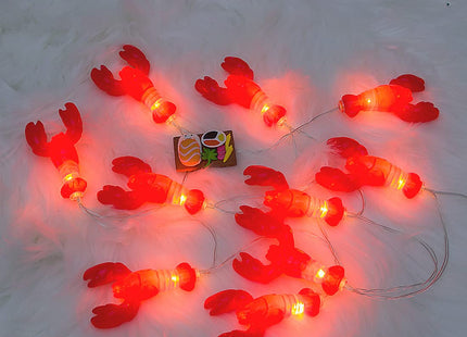 Amants01 Lobster String Lights Battery Operated 5ft 10 LEDs Lobster Indoor LED Lights Lobster Shaped Lamp Lights Party Decoration.