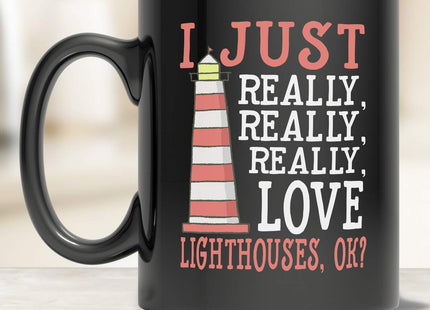 Eternally Gifted I Love Lighthouses Coffee Mug - Cute Lighthouse Mug - Coffee Mug for People Who Love Lighthouses - Funny Lighthouse Mug (11oz)