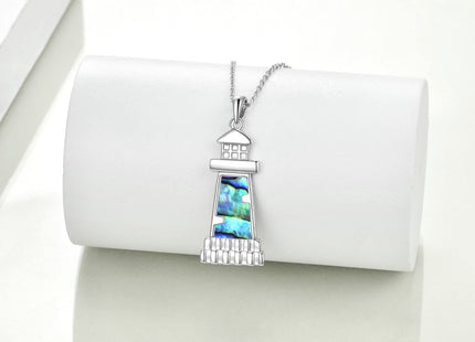 ONEFINITY Lighthouse Necklace for Women Sterling Silver Lighthouse Pendant Necklace Birthday Jewelry Gift for Lover (Abalone shell)