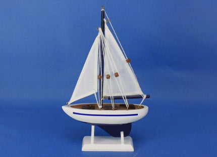 Hampton Nautical Blue Sailboat Christmas Tree Ornament 9" - Decorative Model Boat - Nautical Christmas Tree Decoration