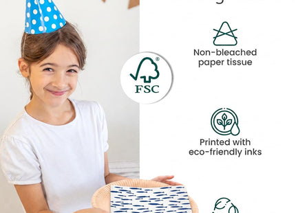 Cocktail Paper Napkins 40pcs (BLUE SHOAL), Seasonal & Nautical Design