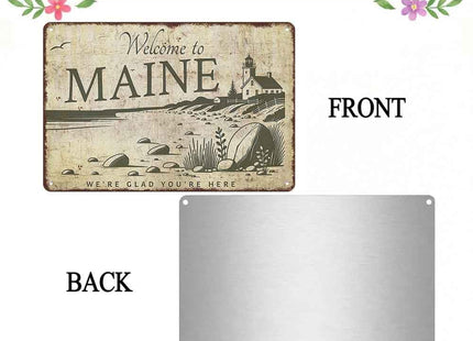 Welcome to Maine Aluminum Wall Sign 8 x 12 Inch