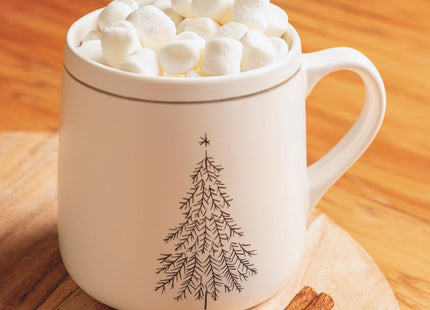 Karma Gifts, Winter White Mug, Pinecone, 18 OZ