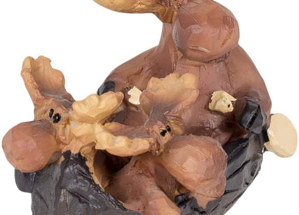 Slifka Sales Co. Moose Family in Canoe Resin Decorative Tabletop Figurine