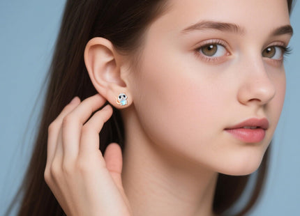 Dreamboat Squirrel Stud Earrings for Women 925 Sterling Silver Hypoallergenic Moonstone Squirrel Animal Jewelry Gifts for Sensitive Ears
