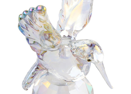 YHWL Clear Crystal Hummingbird Figurine, Glass Hummingbird Gifts for Women