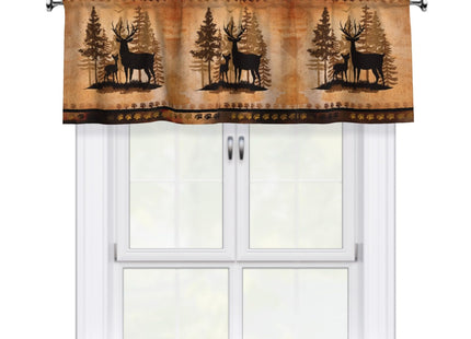 Giwawa Forest Deer Kitchen Curtain Valance Wildlife Animal Small Blackout Window Treatment Valances for Living Room Bedroom Bathroom, 54x18 Inch